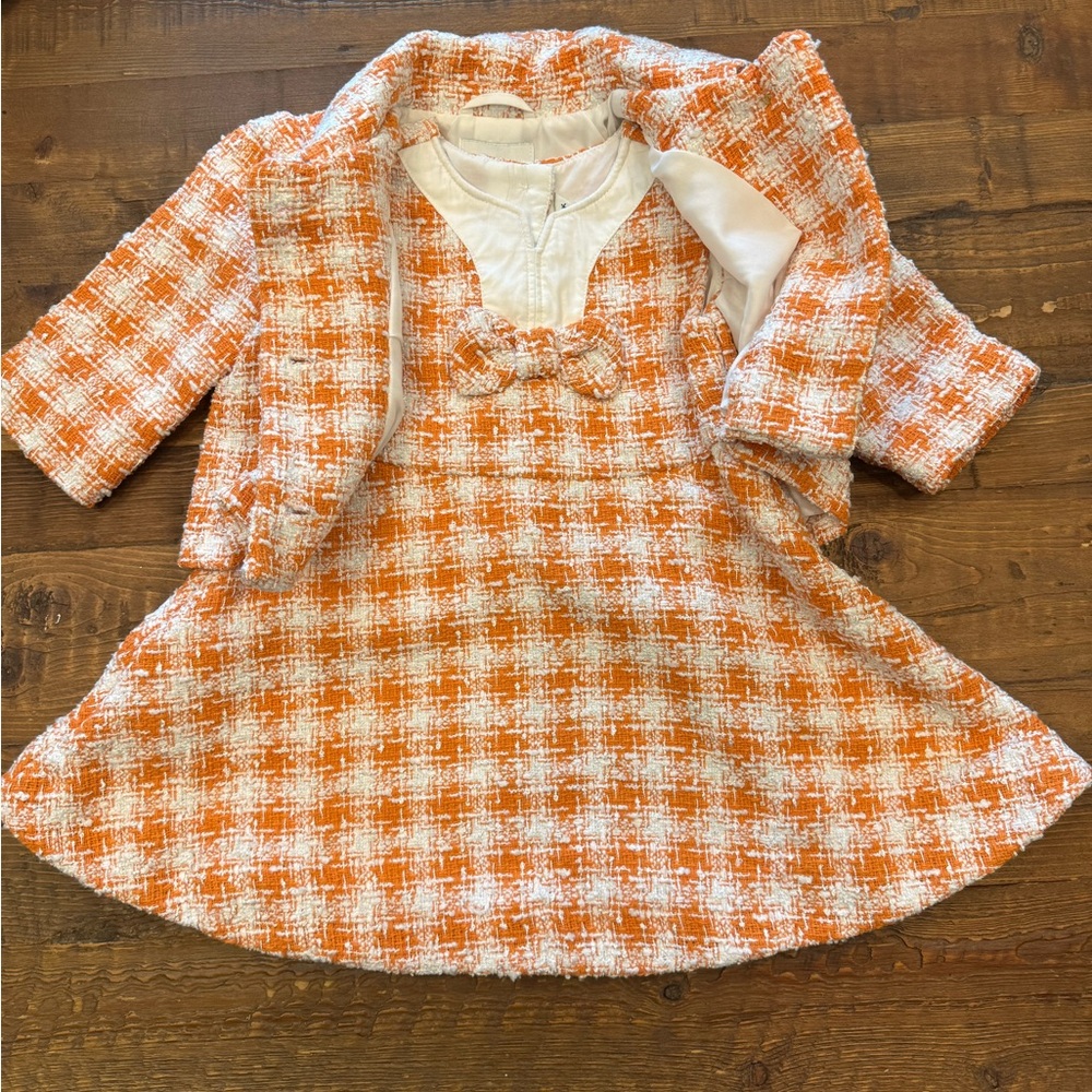 Girls Plaid Boucle Jacket and Dress